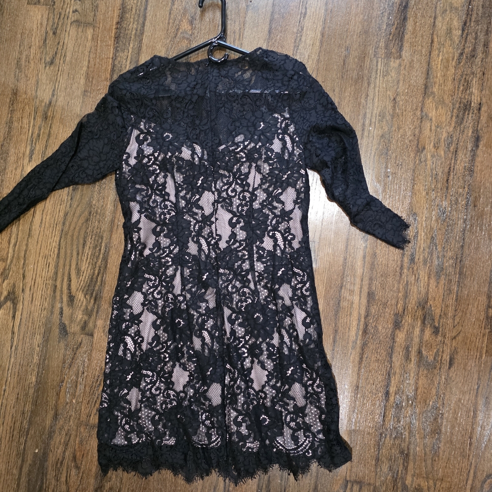 Moda International Black Lace Long Sleeve Dress